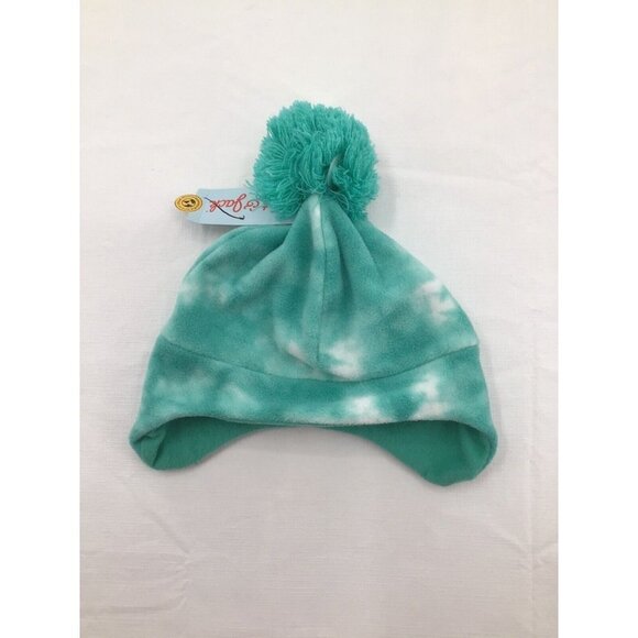 NWT Girls Fleece Tie Dye Earflap Hat - Cat & Jack™ Mint One Size Fits Most - Picture 1 of 3